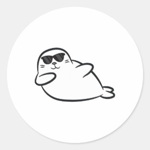 Adesivo Redondo Focas de Selo Dançantes