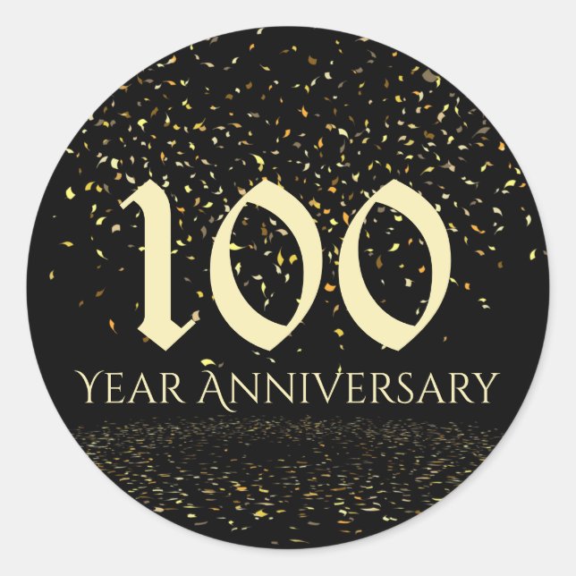 Adesivo Redondo Foco de Envelope de 100 Anos (Frente)