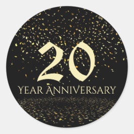Adesivo Redondo Foco de Envelope de 20 anos