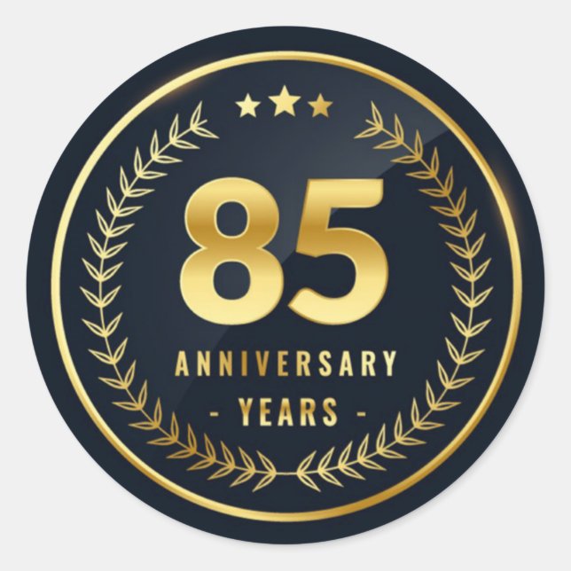 Adesivo Redondo Foco de Envelope de 85 anos (Frente)
