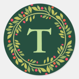 Adesivo Redondo Foco de Envelope de Ferro Verde de Natal