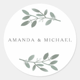 Adesivo Redondo Foco de Envelope Eucalyptus para Casamento ELEgant