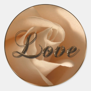 Adesivo Redondo Foco de Envelope Rosa de Casamento Rustic Love