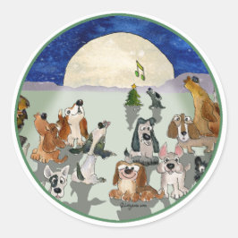 Adesivo Redondo Foco de Envelope Verde do Anel Canino de Natal