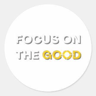 Adesivo Redondo Foco no bom design de texto