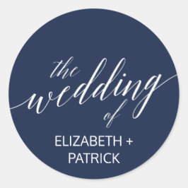 Adesivo Redondo Focos de Envelope de Caligrafia Elegante para Mari