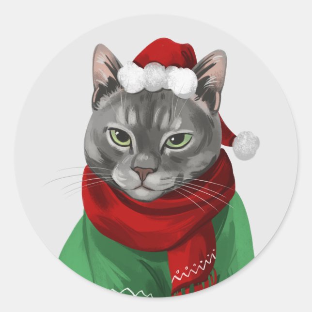 Adesivo Redondo Focos de Envelope de Cartão de Natal Maybelle Jone (Frente)