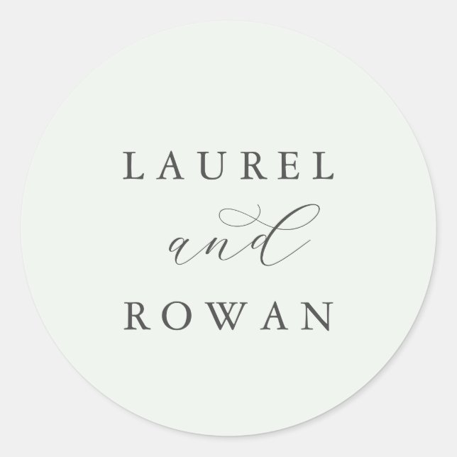 Adesivo Redondo Focos de Envelope de Casamento Coordenado de Verda (Frente)