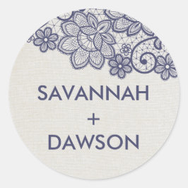 Adesivo Redondo Focos de Envelope de Casamento de Colchões e Marin