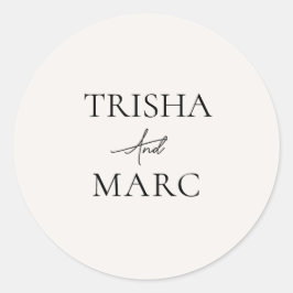 Adesivo Redondo Focos de Envelope de Casamento Mínimo Moderno