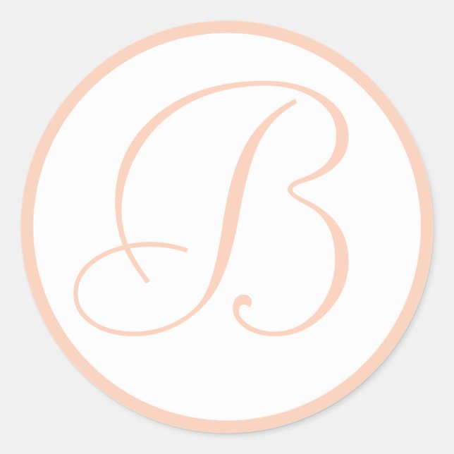 Adesivo Redondo Focos de Envelope de Casamento Monograma e Branco (Frente)