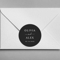 Focos de Envelope de Casamento Negro e Branco