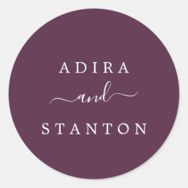 Adesivo Redondo Focos de Envelope de Casamento Roxo Moody
