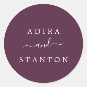 Adesivo Redondo Focos de Envelope de Casamento Roxo Moody
