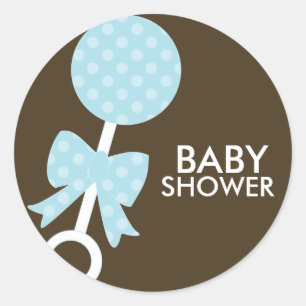 Adesivo Redondo Focos de Envelope de Chá Baby Rattle