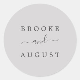 Adesivo Redondo Focos de Envelope de Cinza Silver Minimalistas