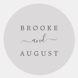 Adesivo Redondo Focos de Envelope de Cinza Silver Minimalistas