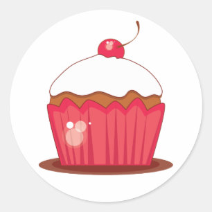 Adesivo Redondo Focos de Envelope de Coordenação de Cupcakes de Ce