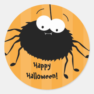 Adesivo Redondo Focos de Envelope de Halloween de aranha de Fofinh