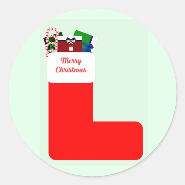 Adesivo Redondo Focos de Envelope de Natal (Frente)