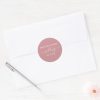 Focos de Envelope de Rosa Dusty Calliografia