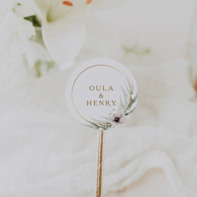 Adesivo Redondo Focos de Envelope Geométrico Eucalyptus Dourado (Criador carregado)