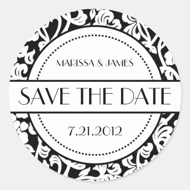 Adesivo Redondo Focos de Envelope Gótico Preto e Branco (Frente)