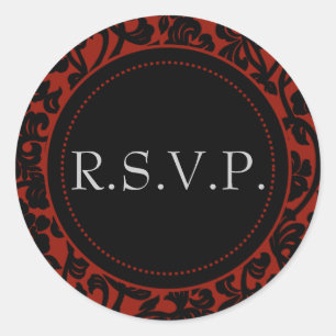 Adesivo Redondo Focos de Envelope Gótico Preto e Vermelho