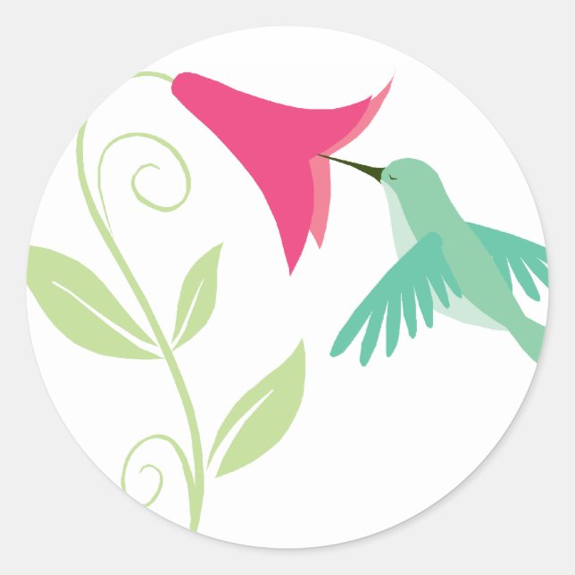 Adesivo Redondo Focos de Envelope Hummingbird (Frente)
