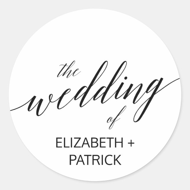 Adesivo Redondo Focos de Envelope para Caligrafia Negra Elegante (Frente)