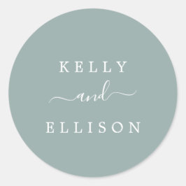 Adesivo Redondo Focos de Envelope primavera Verde e Branco