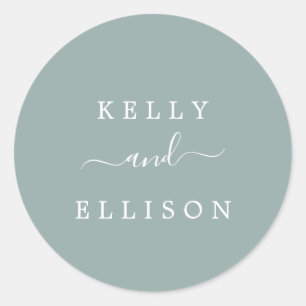 Adesivo Redondo Focos de Envelope primavera Verde e Branco