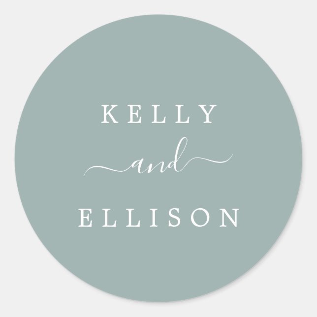 Adesivo Redondo Focos de Envelope primavera Verde e Branco (Frente)