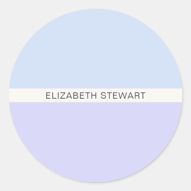 Adesivo Redondo Focos de envelopes azuis e Lavandas modernos (Frente)