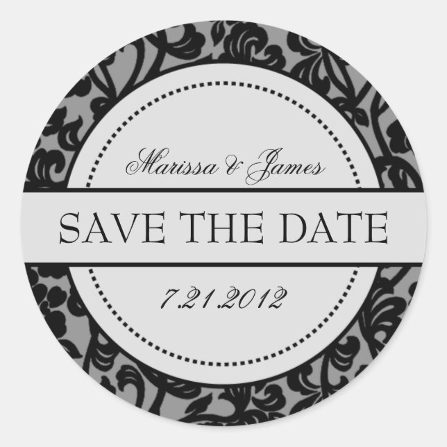 Adesivo Redondo Focos de envelopes Góticos Pretos e Cinzentos (Frente)