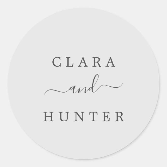 Adesivo Redondo Focos de Envelopes para Casamento de Cinzas Leves  (Frente)