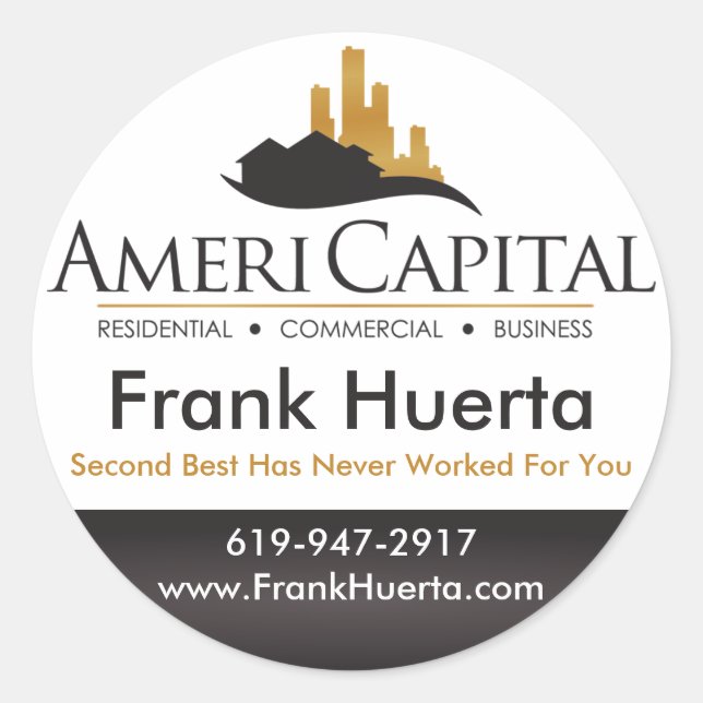 Adesivo Redondo Focos de imóveis PERSONALIZADOS (Frente)