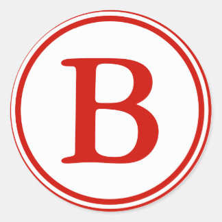 Adesivo Redondo Focos redondos de envelopes com monograma - vermel