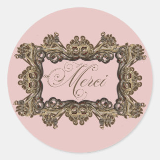 Adesivo Redondo Focos redondos de envelopes inspirados em francês,