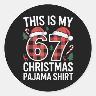 Adesivo Redondo Fofa Este É Meu 67 Pijama De Natal