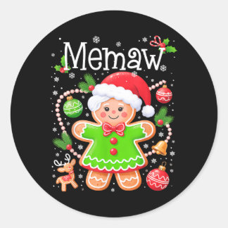 Adesivo Redondo Fofa Família de Biscoito de Gengibre Memaw Natal C