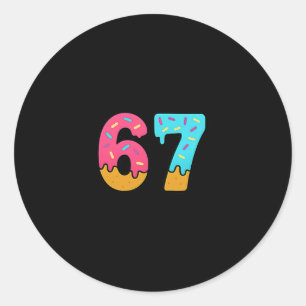 Adesivo Redondo Fofo 67 Seis Sete Sorvete Gotejamento Esporte 78 D