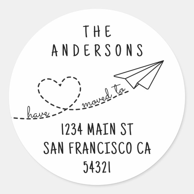 Adesivo Redondo Fofo Que Movimentamos O Plano De Papel Moderno (Frente)