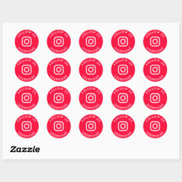 Adesivo Redondo fofo rosa personalizado instagram mídia social