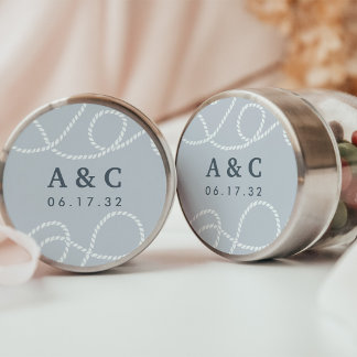 Adesivo Redondo Fog | Seaworthy Wedding Monogram