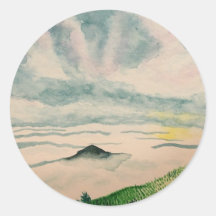 Foggy Hillside Stickers