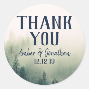 Adesivo Redondo Foggy Mountain Favor Sticker