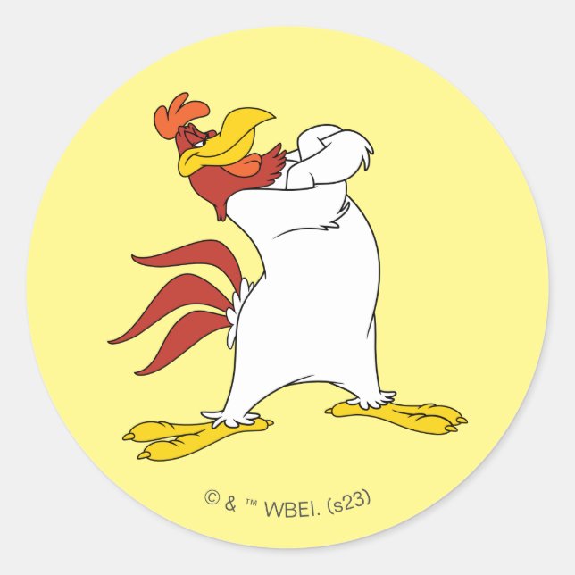 Adesivo Redondo Foghorn Leghorn Arms Cruzados (Frente)