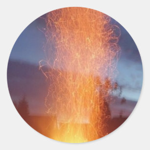 Adesivo Redondo Fogo