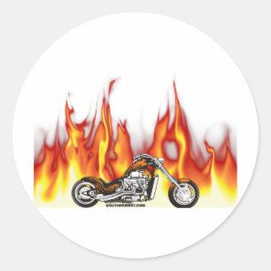 Adesivo Redondo Fogo da motocicleta